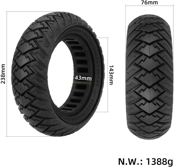 10x3/255x80 Off-Road Vollreifen,80/65-6 Anti-Rutsch Reifen für Dualtron Zero 10X/Kaabo Wolf Warrior/