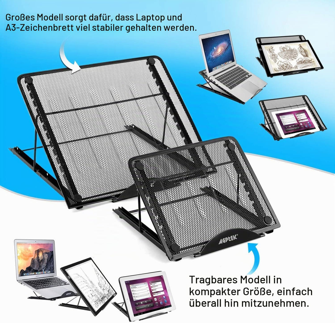 IMAGE Laptopständer Aluminium Notebook Ständer Multiwinkel verstellbare Halterung mit Gummipolster f
