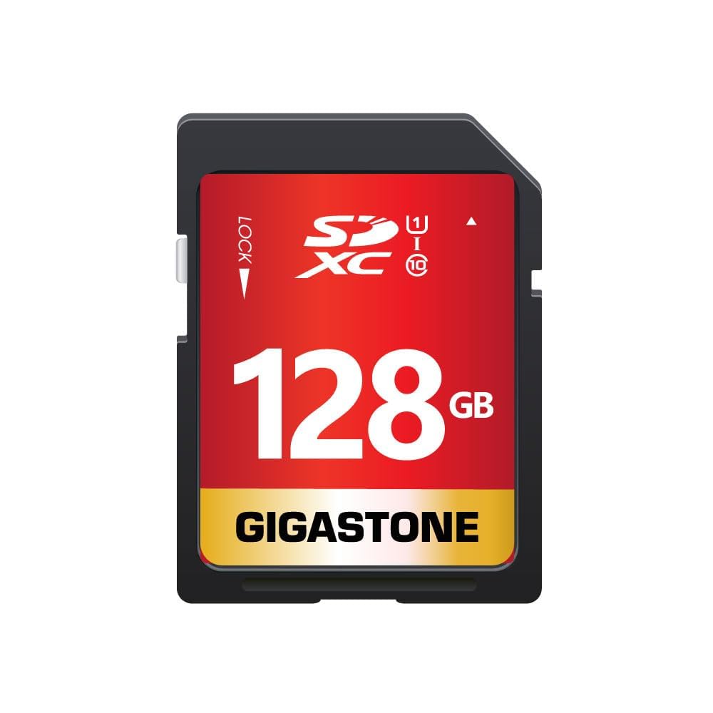 GIGASTONE 128GB SD Card UHS-I U1 Class 10 SDXC Memory Card High Speed Full HD Video Canon Sony Penta