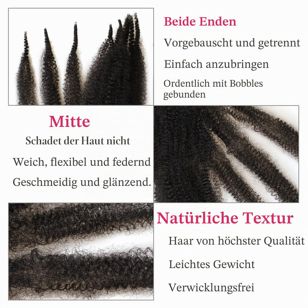 Leeven 16 Zoll Springy Twist Hair for Afro Marley Locs 8 Packs Afro Kinky Curly Marley Braiding Hair