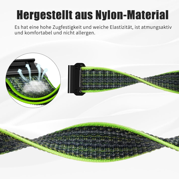 ANBEST 22mm Nylon Armband für Garmin Fenix 7 Pro/6 Pro/Fenix 8 47 mm Armband, Schleife Klettband für