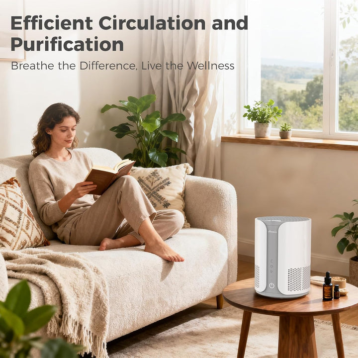 Avamia Luftreiniger mit H13 HEPA-Filter Aromatherapie-Diffusor, 3 Geschwindigkeitsstufen, Leise 22dB