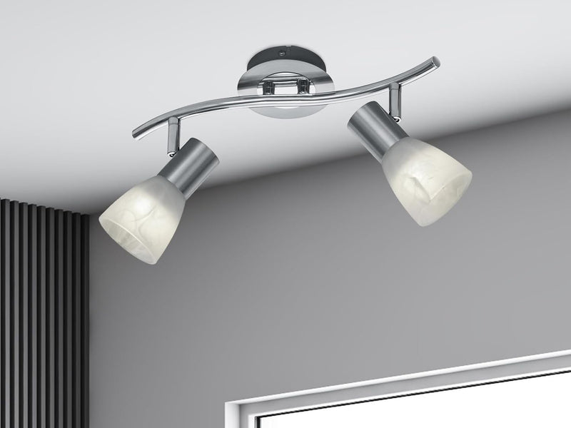 Trio Leuchten LED-Deckenleuchte "Levisto" in Nickel matt, Glas alabasterfarbig weiss 871010207 Balke