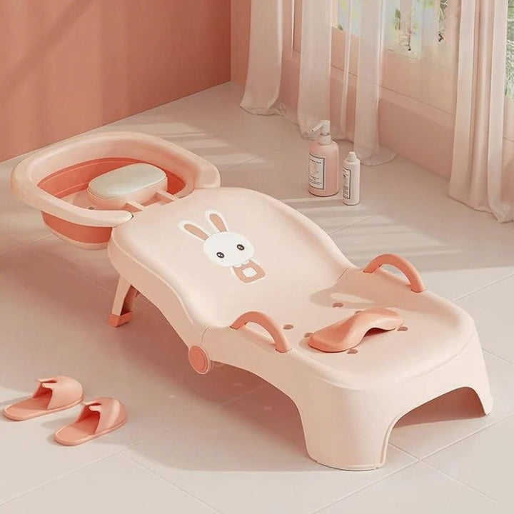 Klappbarer Baby Shampoo Stuhl | Klappbarer Shampoonier-Sessel - Verstellbare Kopfstütze Rinse-Sitz F