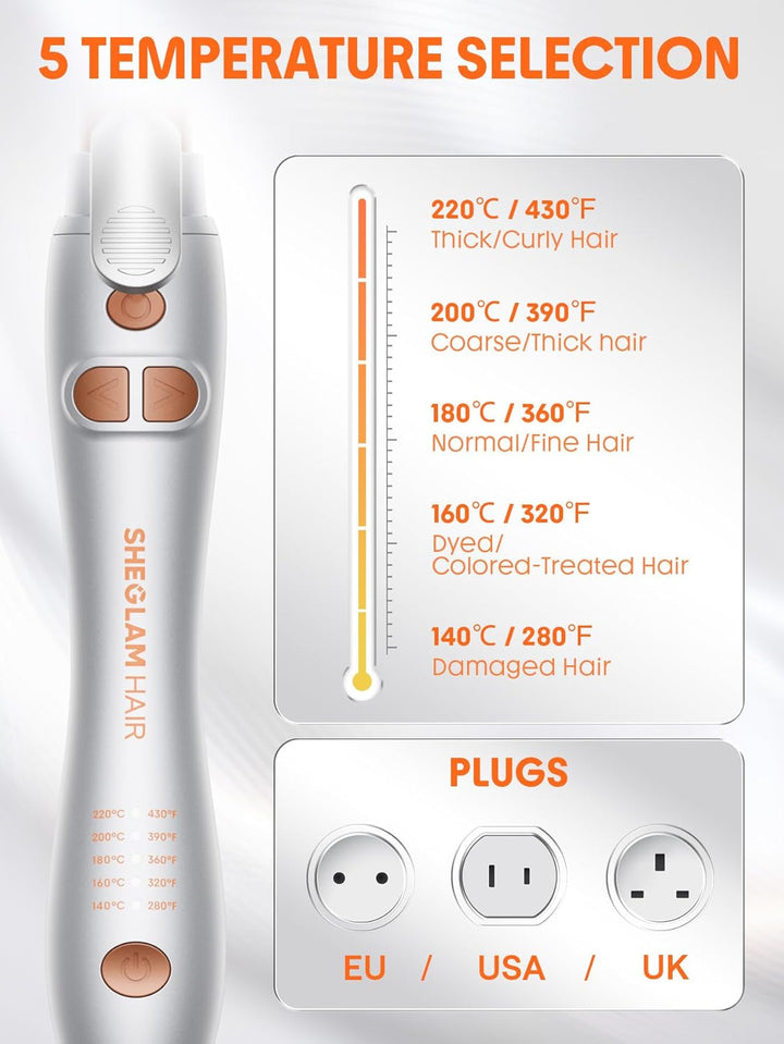 SHEGLAM Rotierendes Lockenstab, Automatischer Lockenwickler 25mm für langes Haar, mühelose Beach Wav