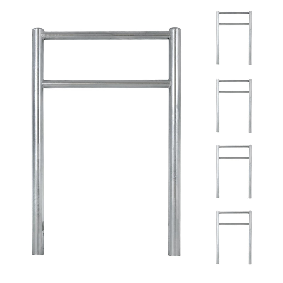 TRUTZHOLM 5x Fahrradanlehnbügel mit Knieholm 115x75 cm Stahl feuerverzinkt Ø 60 mm Anlehnbügel zum E