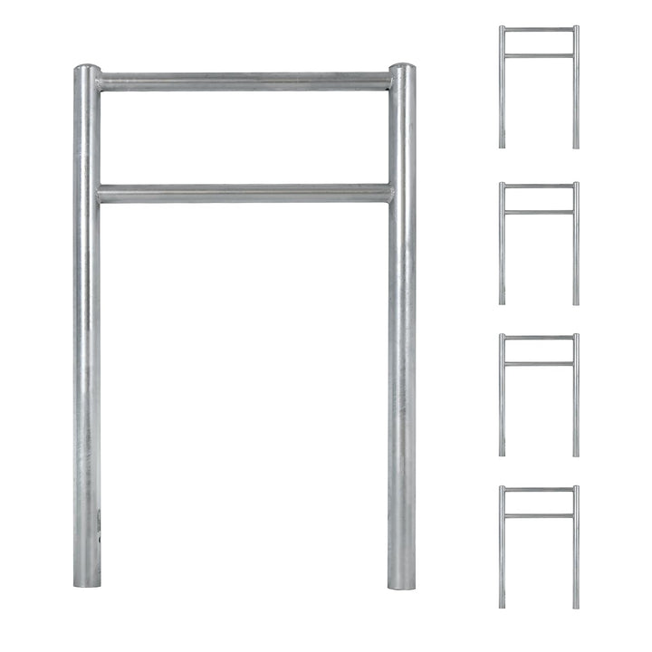 TRUTZHOLM 5x Fahrradanlehnbügel mit Knieholm 115x75 cm Stahl feuerverzinkt Ø 60 mm Anlehnbügel zum E