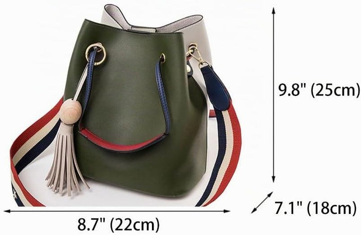 DEERWORD Damen Taschen Handtaschen Elegant Frau Schultertaschen Lack PU-Leder Henkeltaschen Grün, Gr