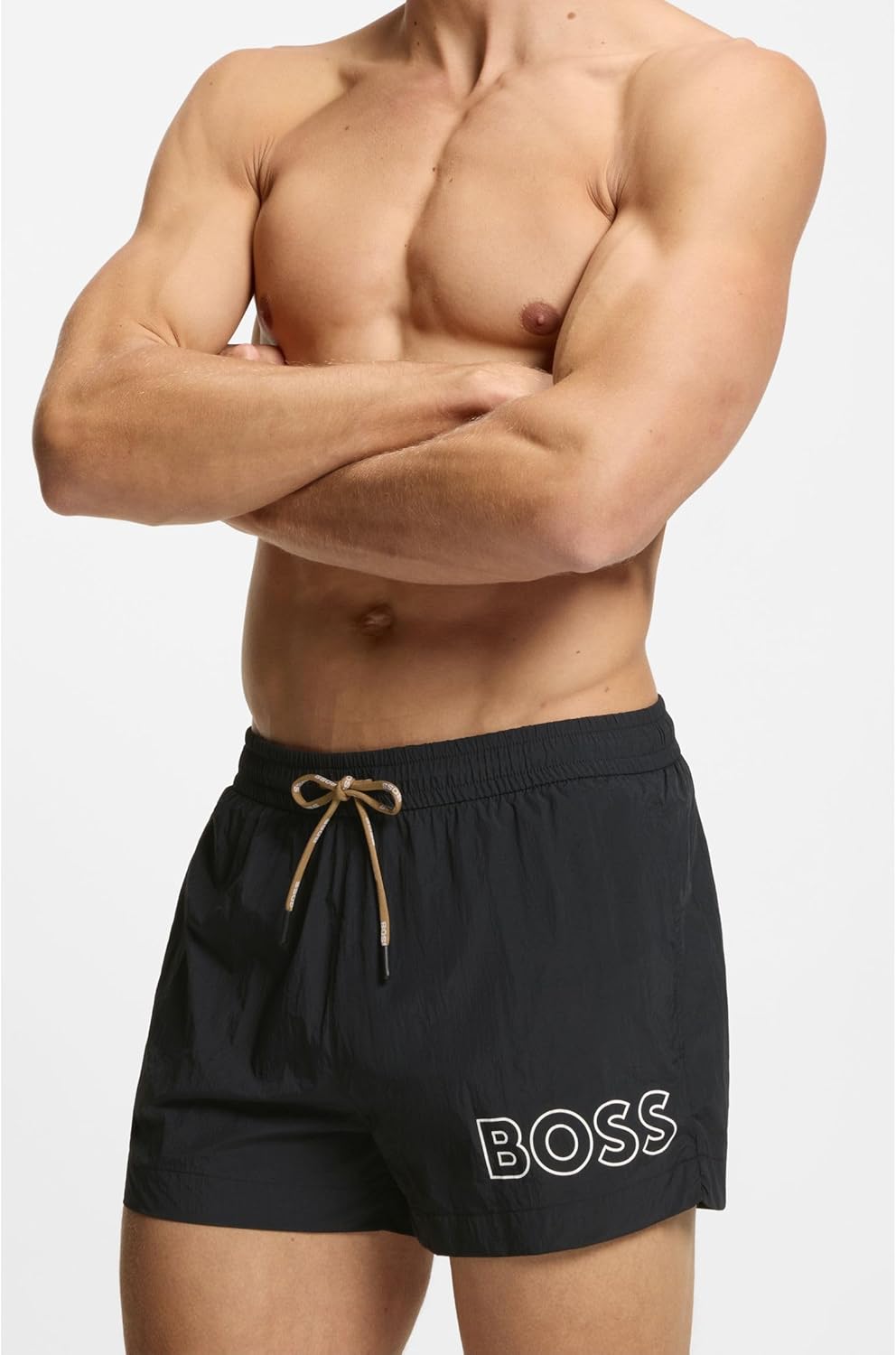 BOSS Herren Mooneye Badeshorts mit Umriss-Logo-Print M Black5, M Black5