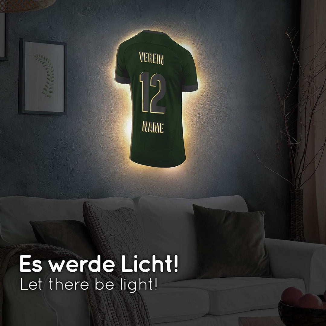 Elbeffekt Trikotlampe für Handball Fans aus Holz - personalisierbares Geschenk - schenke Dein indivi