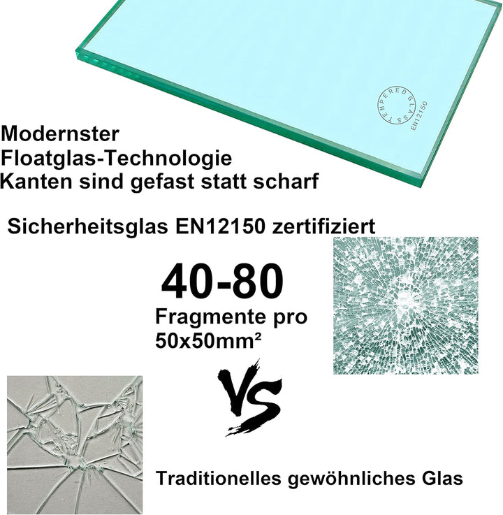 Walk in Duschwand 80x195 cm Walk in Dusche 6 mm Nano Sicherheitsglas Duschtrennwand mit Stabilisator