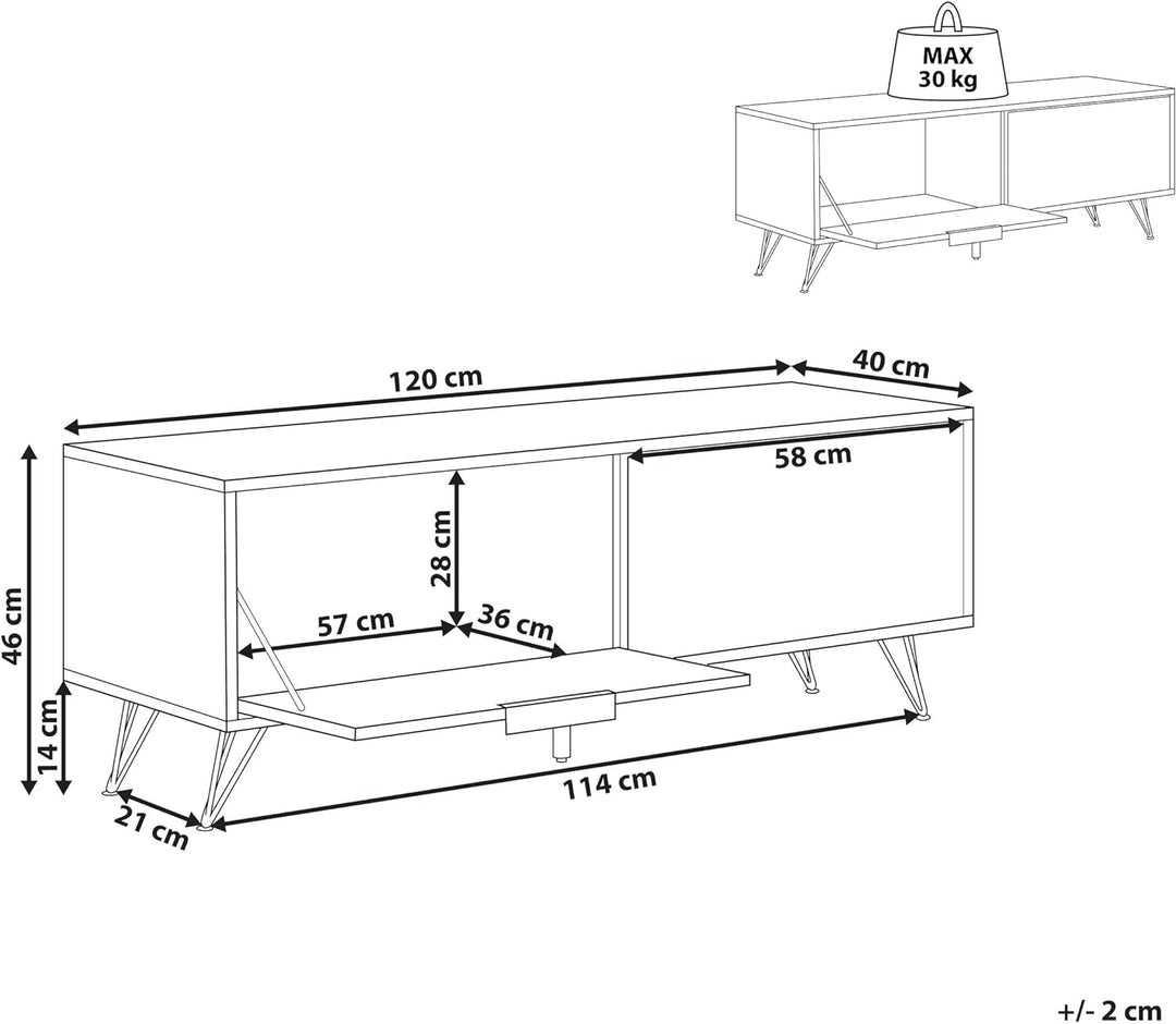 Modernes Sideboard Betonoptik grau /schwarz Holzfaserplatte mit Metall Halston