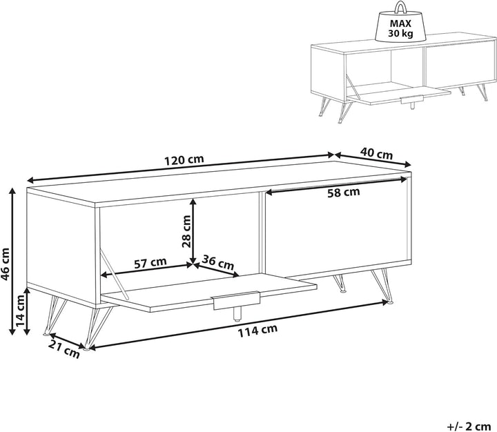 Modernes Sideboard Betonoptik grau /schwarz Holzfaserplatte mit Metall Halston