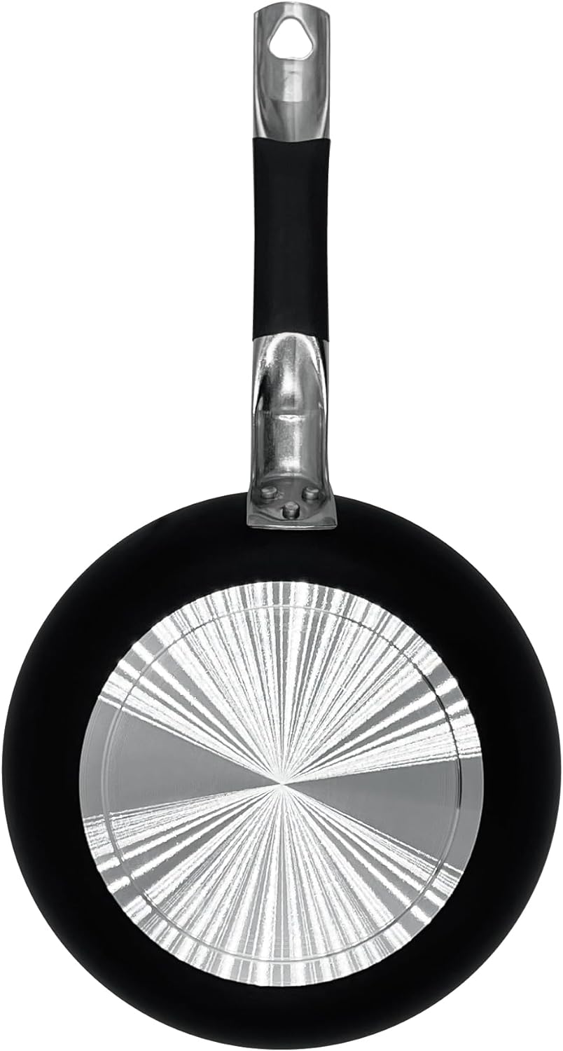 Pentole Agnelli ALSC111BBSSC28 Niedrige Salzpfanne aus Aluminium, Schwarz, 28 cm, 28 cm