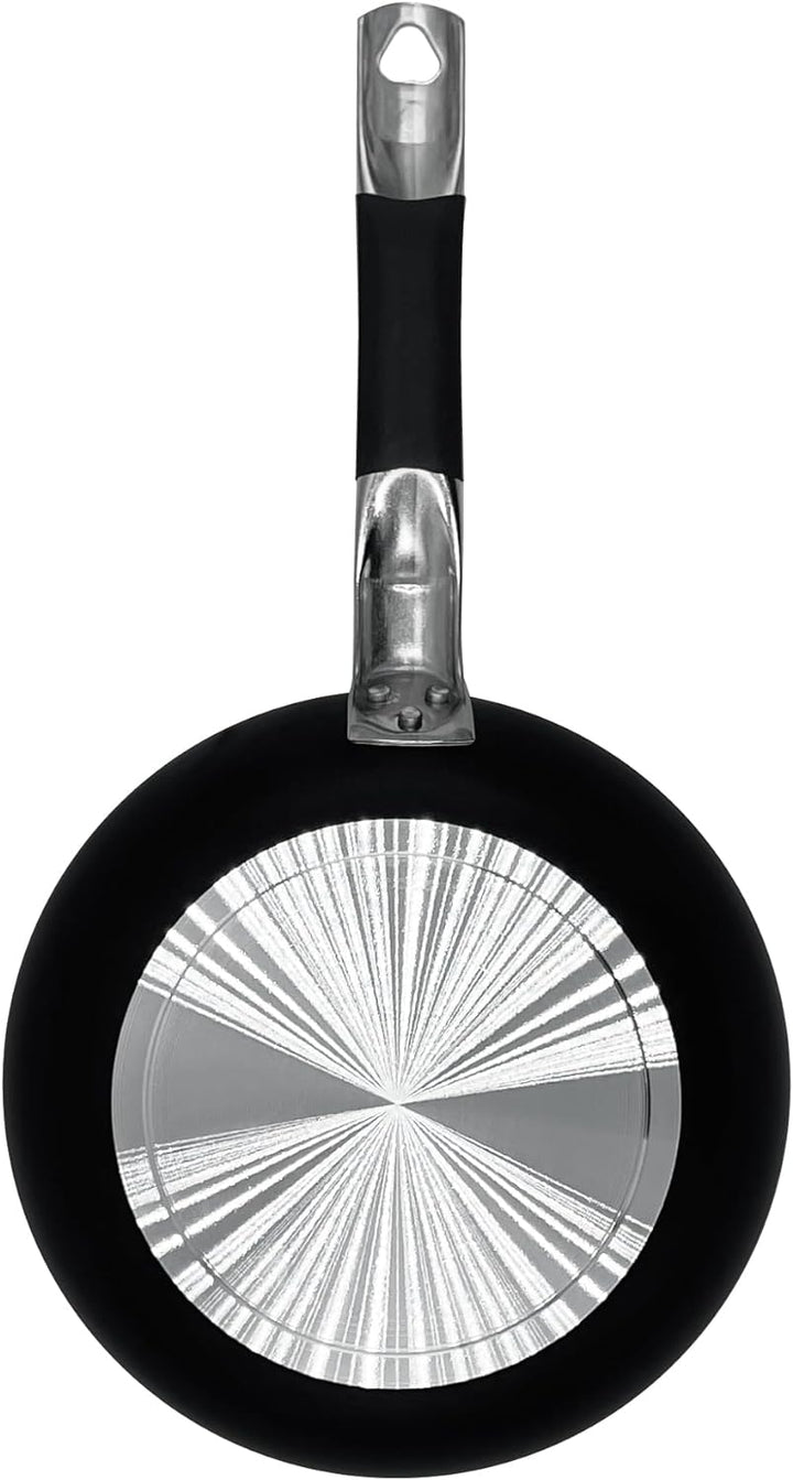 Pentole Agnelli ALSC111BBSSC24 Alblack Pfanne mit niedrigem Salt, aus Aluminium, mit Edelstahlgriff