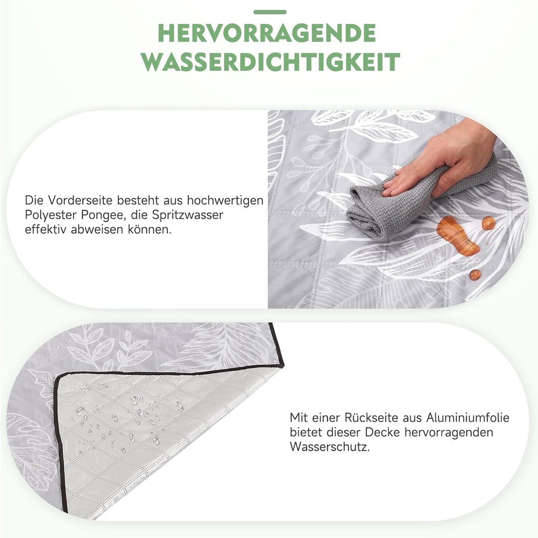 HAUSPROFI Picknickdecke 200x200cm – Wasserdicht, isoliert, XXL Outdoor Decke für Picknick, Strand, G