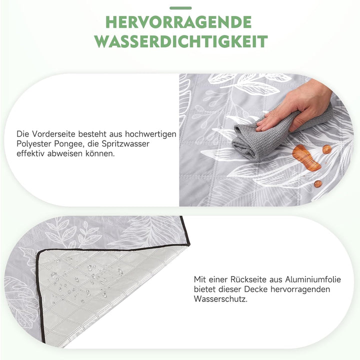 HAUSPROFI Picknickdecke 200x200cm – Wasserdicht, isoliert, XXL Outdoor Decke für Picknick, Strand, G