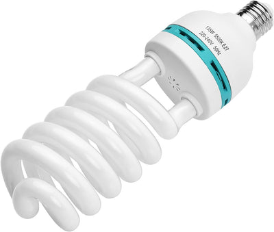 Andoer 2 x Fotolampe 135W 220V, 5500K CRI90 Tageslicht Spirallampe, Energiesparlampe E27 Birne für F