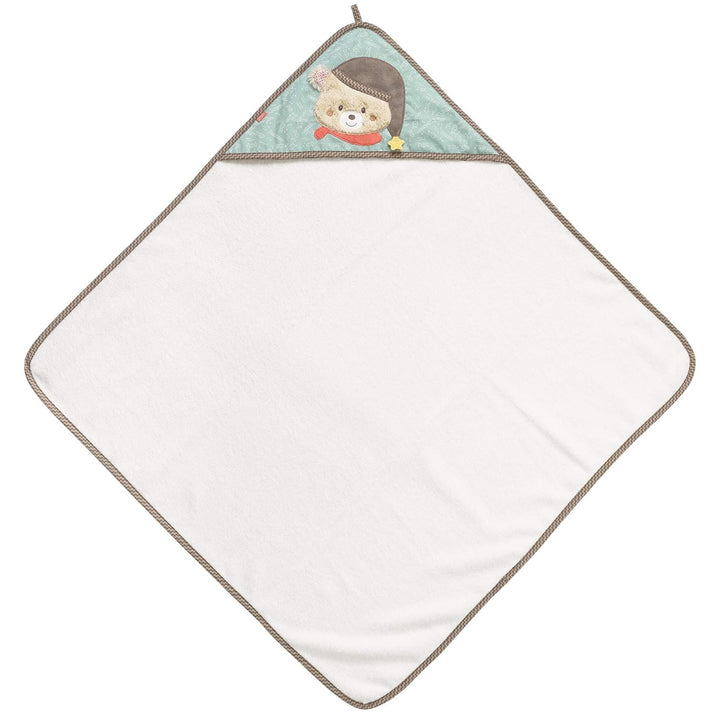 Fehn Badetuch Baby Bär - Badehandtuch Kinder Poncho aus Frottee - Handtuch mit süssem Teddybär- Baby