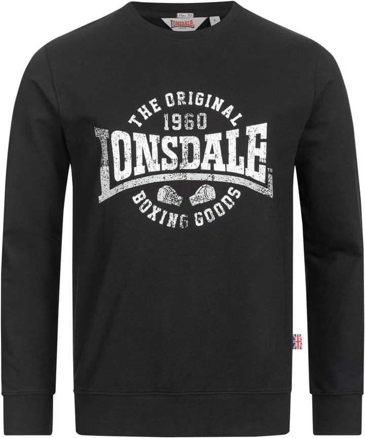 Lonsdale Herren Badfallister Sweatshirt XXL Black/White/Grey, XXL Black/White/Grey