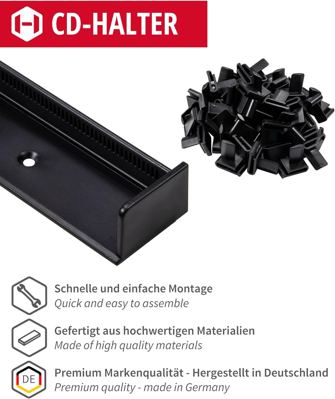 Gedotec Archivierungssystem selbstklebend CD-Halter Ordnungssystem zum Aufräumen von Leerhüllen | Fl
