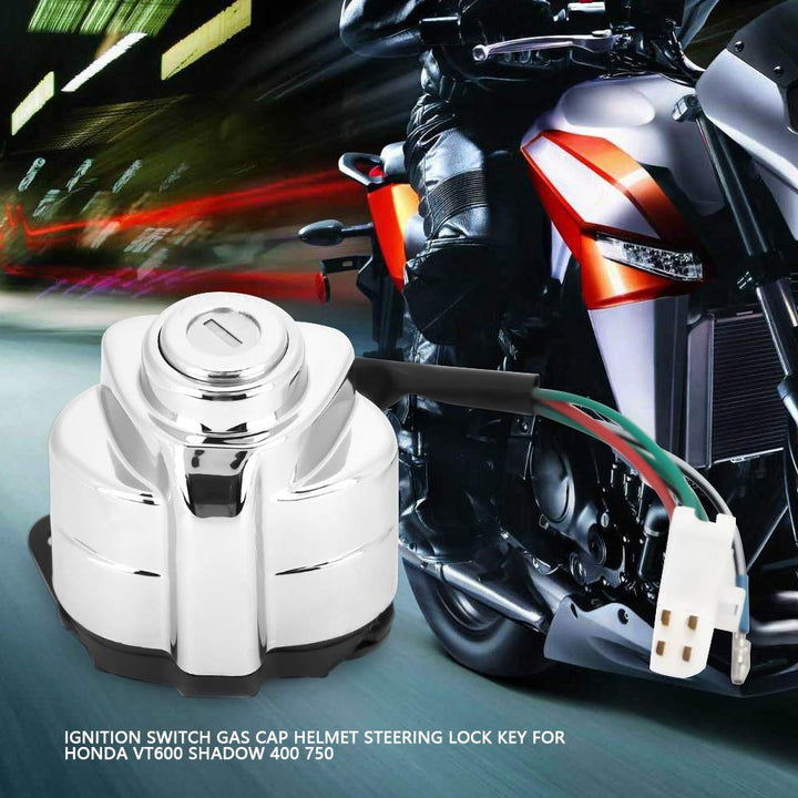 Zündschloss Tankdeckel Helmlenkschloss mit Schlüssel für VT250/Magna 250 Steed 400 VLX 600/VT600 Sha