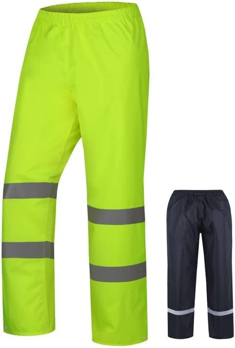 Regenhose, Reflektor wasserdichte Arbeitskleidung Hose Atmungsaktiv Outdoor Regenhose für Herren Dam