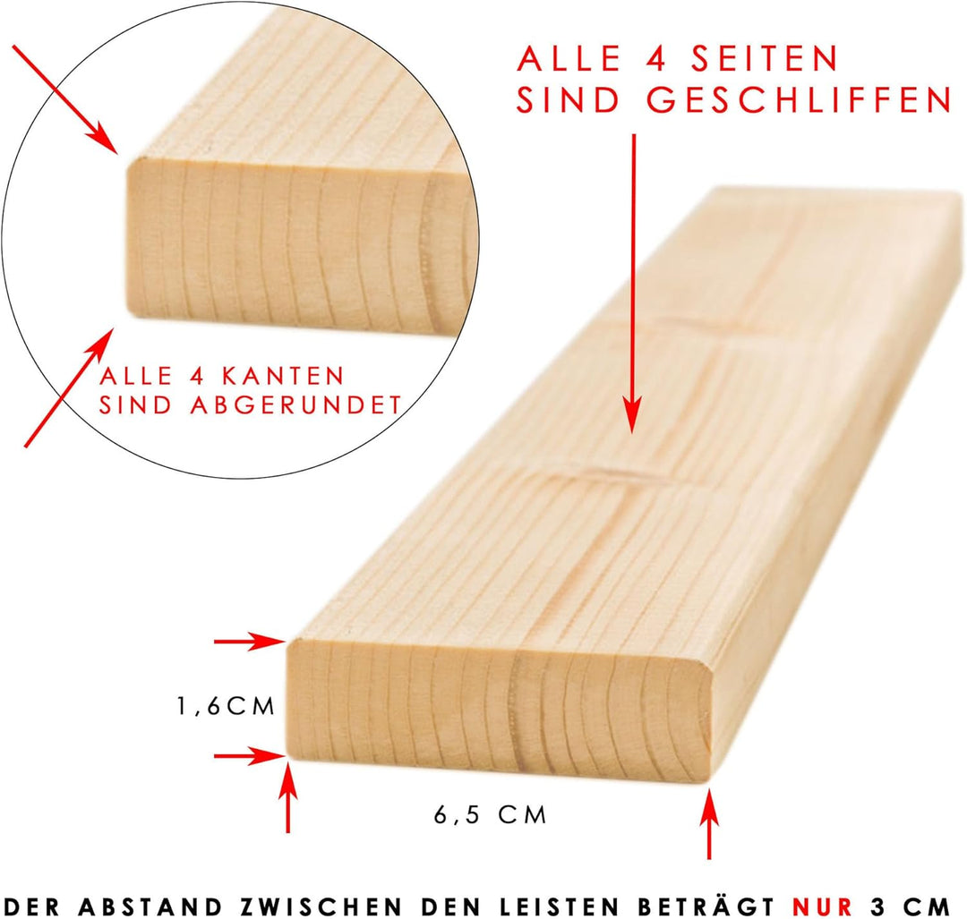 Betten-ABC Madera Natura XXL Rollrost, Massives Fichtenholz (Grösse: 90 x 200 cm, 21 Leisten), 90 x