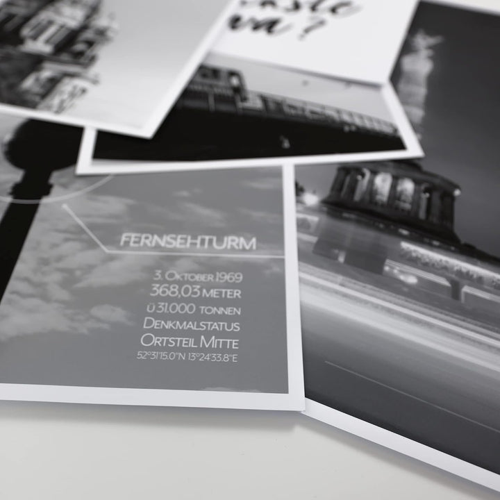 Berlin Poster - Wohnzimmer Bilder Set für Berliner - Geschenk Idee zum Einzug/Umzug - Hauptstadt - o