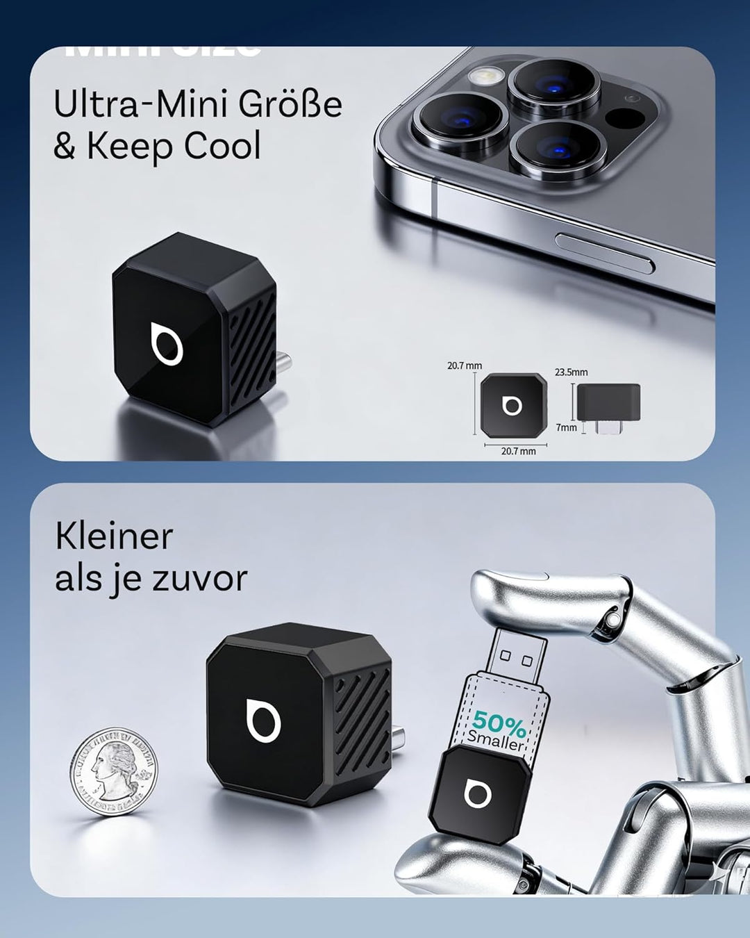 2026 Upgrade Ottocast Mini Pot, Wireless CarPlay & Android Auto Adapter, Plug & Play, WLAN 2.4G+5G,