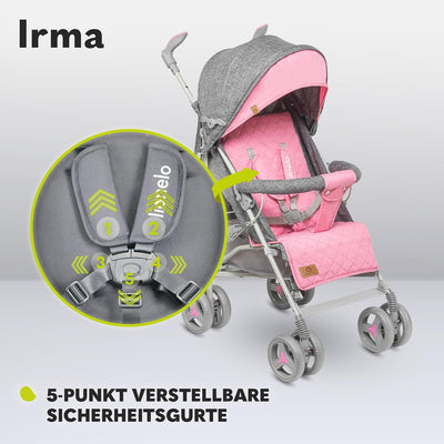 LIONELO Irma Kinderwagen bis 15 kg, Kinderwagen, leichter moderner Kinderwagen mit Liegefunktion, fa