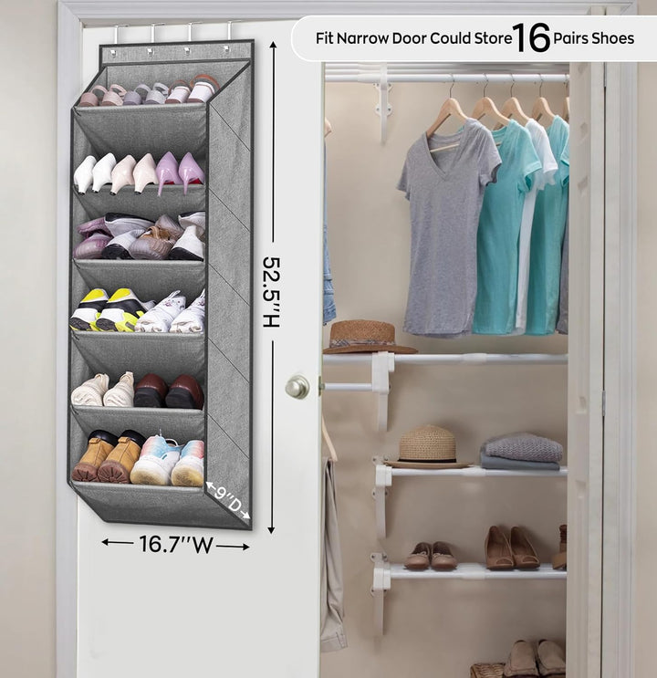 SLEEPING LAMB Schuhregal für Tür mit grosser tiefer Tasche, Schuh-Organizer für Schrank, Wohnheim un