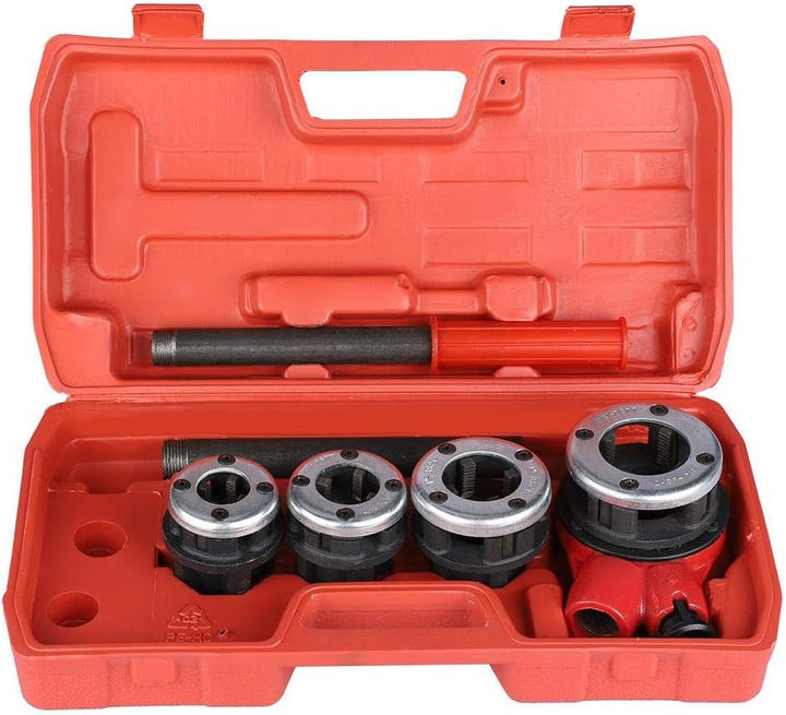 Rohrgewindeschneidsatz, 4 Gewindeschneidkluppensatz, manuelle Klempnerrohr-Gewinde-Kit, 1/2 ", 3/4",