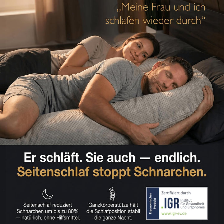 Traumreiter Seitenschläferkissen Visco XXL Pro – ergonomisches Schlafkissen für kräftige Seitenschlä