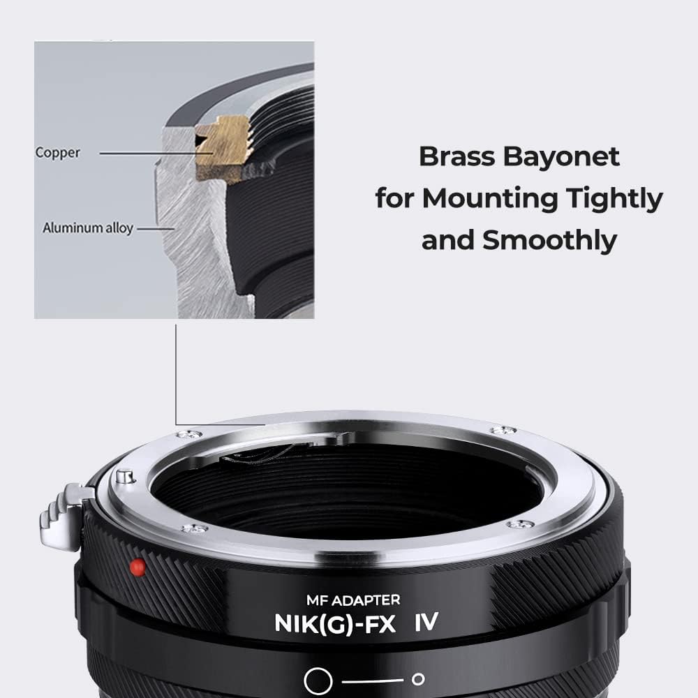 K&amp;F Concept Lens Mount Adapter NIK(G)-FX IV Manueller Fokus Kompatibel mit Nikon F (G-Typ) Objektiv
