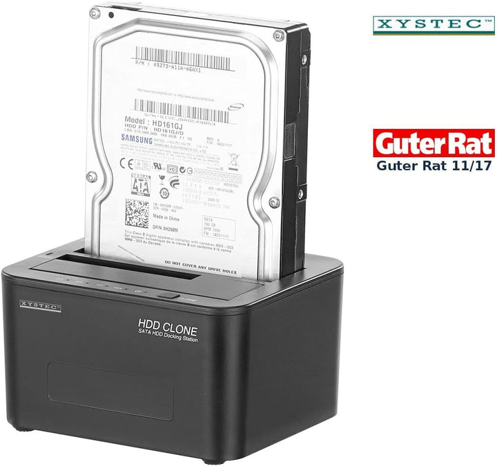 Xystec Festplattenkopierer: USB-3.0-Dockingstation für SATA-Festplatten & -SSDs, mit Klon-Funktion (