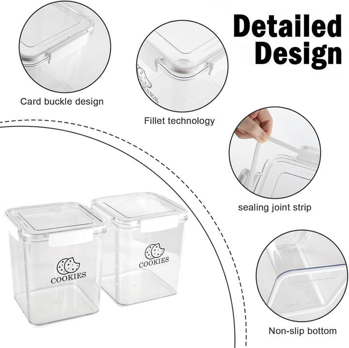 Keksdose mit Deckel – luftdichter Vorratsbehälter BPA-frei (25×18×18cm), transparente Snackdose Kuns