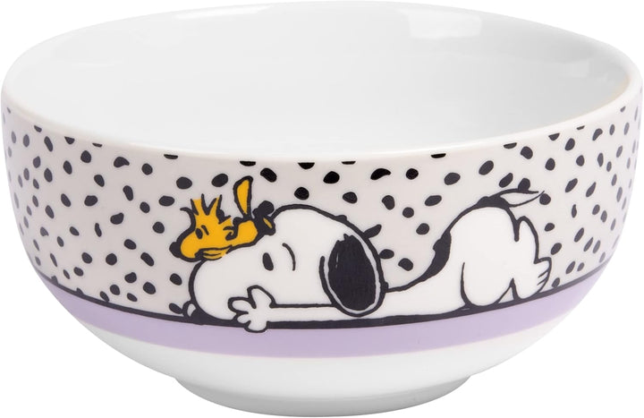 United Labels Snoopy Frühstücksset Kinder, Snoopy Did someone say food, Geschirr Set Porzellan, 3-te