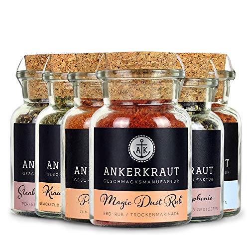 Ankerkraut Grill Set 6 Gewürze, das BBQ Starter-Set für leidenschaftliche Griller und Grillerinnen,