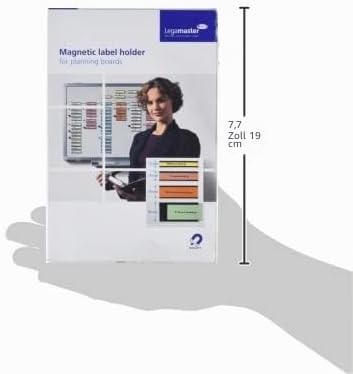 Legamaster 7-450400 Magnetische Etikettenträger für Whiteboards, 54 Stück, 20 x 60 mm, schwarz, 20 x