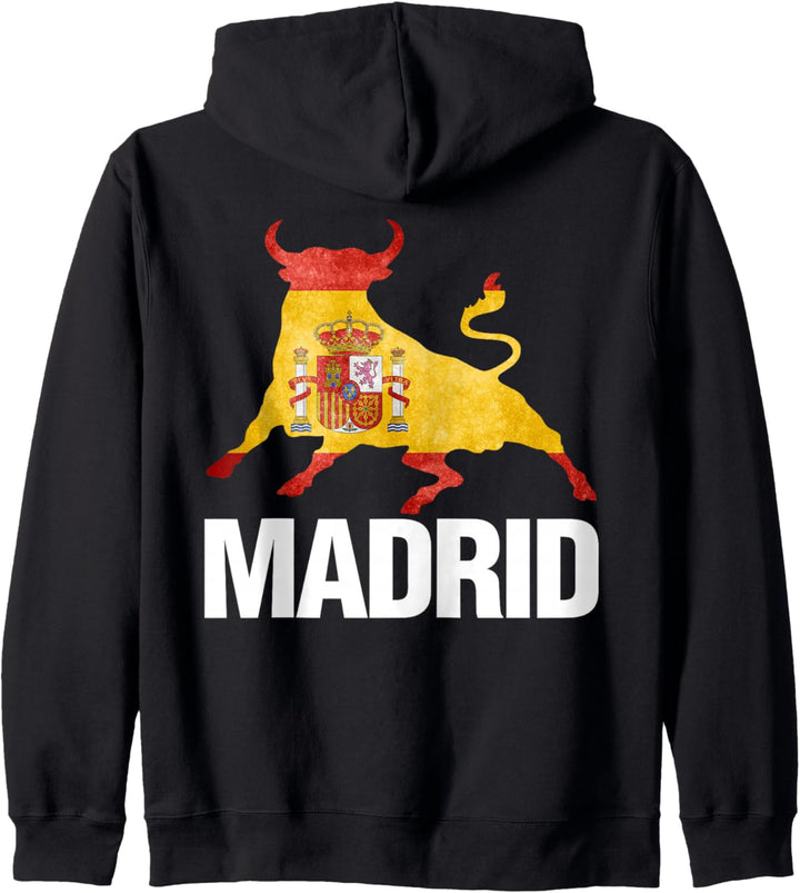Madrid Spanien Flagge Stierkampf Kapuzenjacke