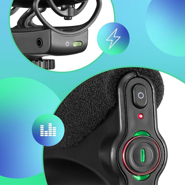 Joby Wavo PRO DS Professionelles Richtmikrofon zur Kameramontage, Rycote-Dämpfungshalterung, Low-Cut