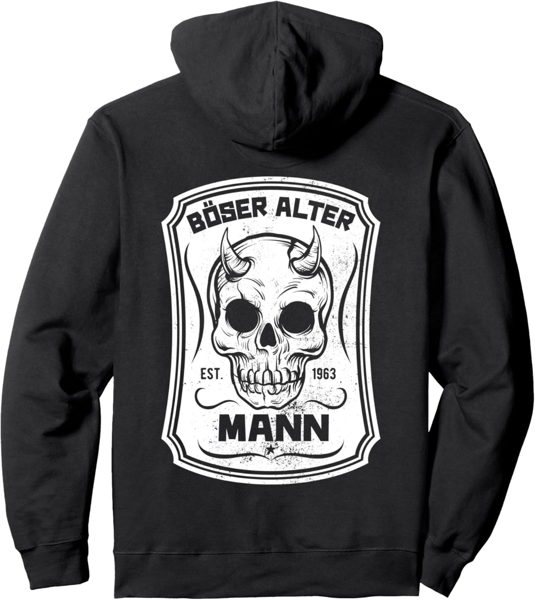 Böser Alter Mann, Geburtsjahr 1963 witziges Totenkopf Pullover Hoodie