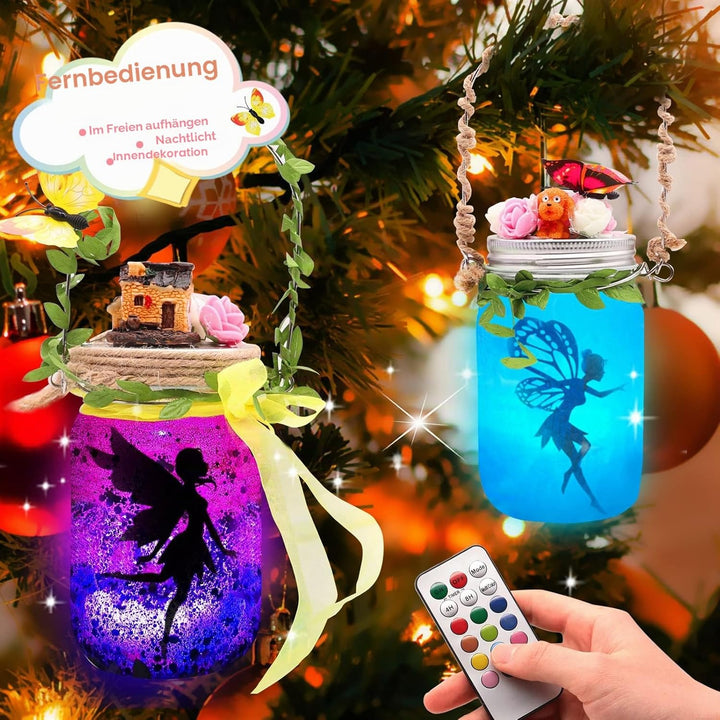 Mostof Geschenk für Mädchen, Fee Laternen-Bastelset für Kinder 6-12 – Einmachglas-Nachtlicht mit Fer