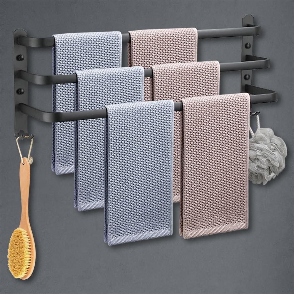 HONPHIER Bad 3 Tier Handtuchstange Aluminium Wand-handtuchhalter Wandmontage für Badezimmer Küchen T