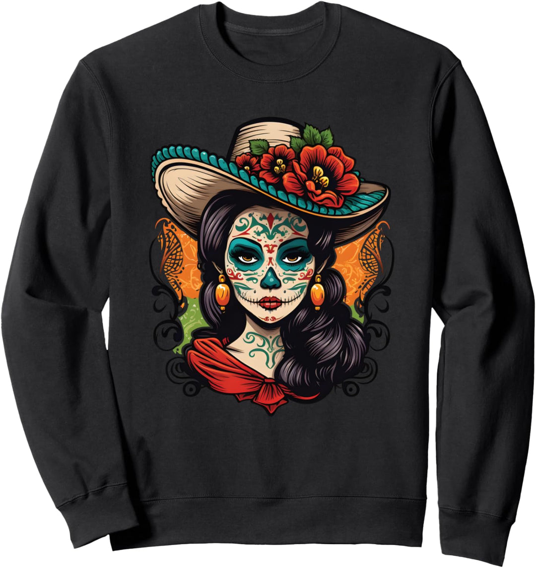 La Catrina Dia de Los Muertos Latina Sweatshirt