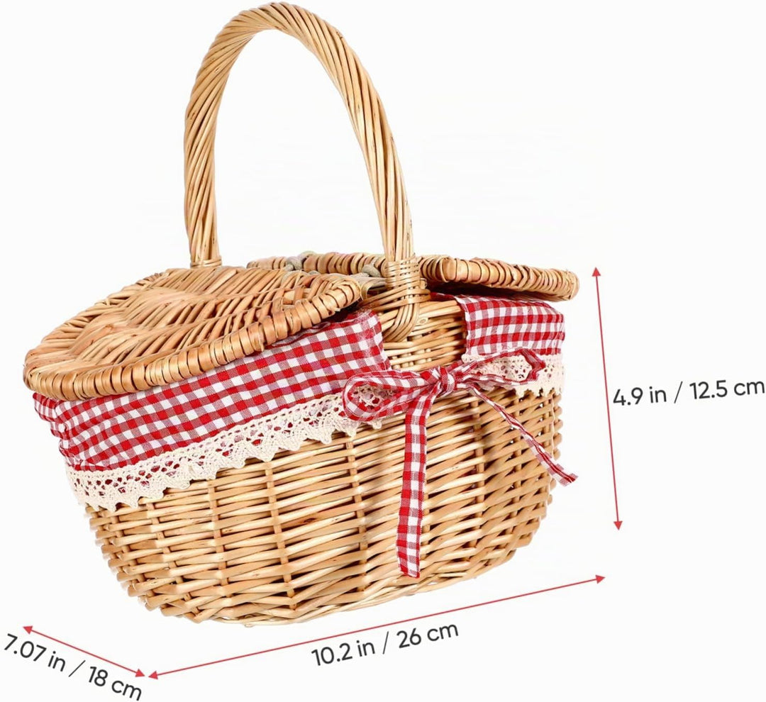 Garneck Picknickkorb Aus Rattan Kleiner Weidenkorb Rotkäppchen-picknickkorb Weidenkorb Mit Griff Ost