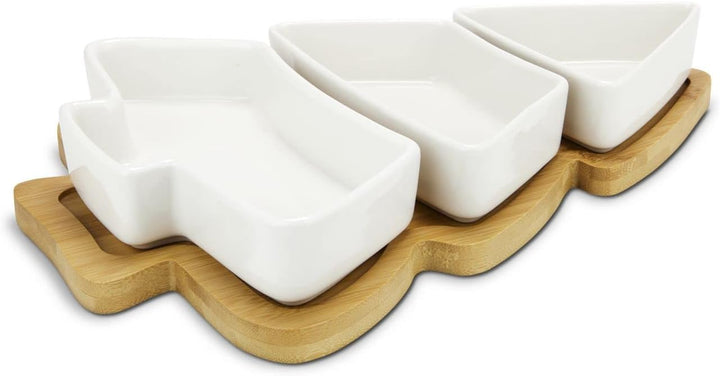 ROMINOX Geschenkartikel Servierschalen // Tre Arbo, dekoratives Set in Tannenbaumform, 3 Keramikschä