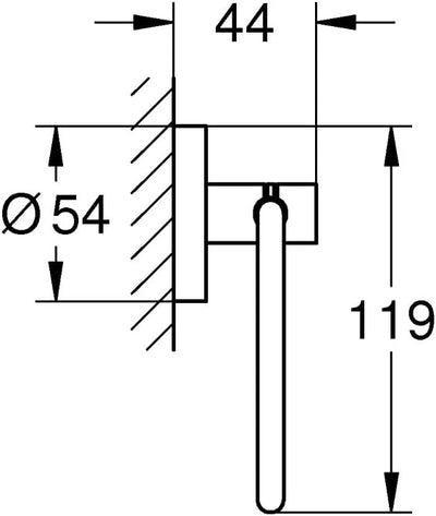 GROHE Essentials - WC-Papierhalter (ohne Deckel, verdeckte Befestigung, langlebige Oberfläche), supe