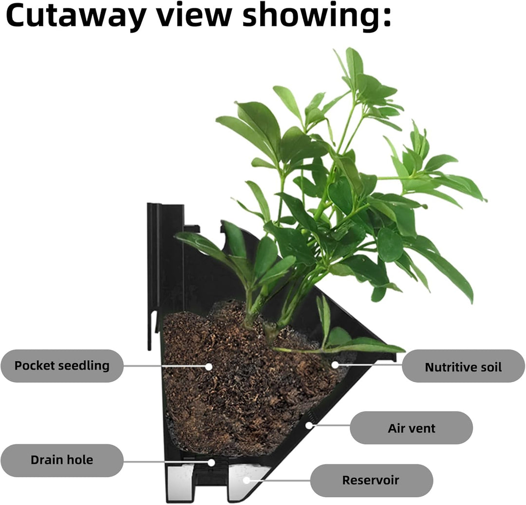 CEIEVER Hängende vertikale Wand Pflanze, Vertikaler Garten Pflanzenwand mit 4 Taschen Wandmontierter